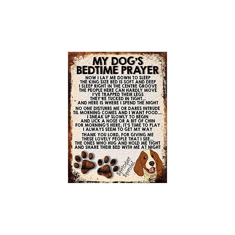 MY DOG'S BEDTIME PRAYER RETRO STYLE METAL TIN SIGN/PLAQUE DOG