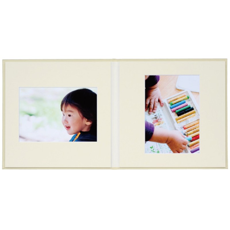 ナカバヤシ Vカットマット写真台紙 2L判2面 スクエアタイプ ホワイト VM2L-301-W