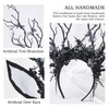 MOSTORY Black Flower Antlers Headband - Gothic Branch Reindeer Ear