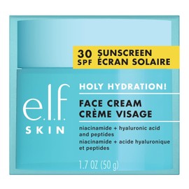 e.l.f. SKIN Holy Hydration! Face Cream, Broad Spectrum SPF 30 Sunscreen, Moisturises and Makes Skin Supple, Ultra Hydrating, Vegan & Cruelty Free, 50 g