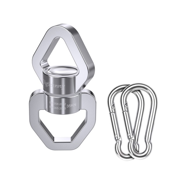 Swivel Hook for Swing, Safety Swing Swivel with 2 Carabiners,