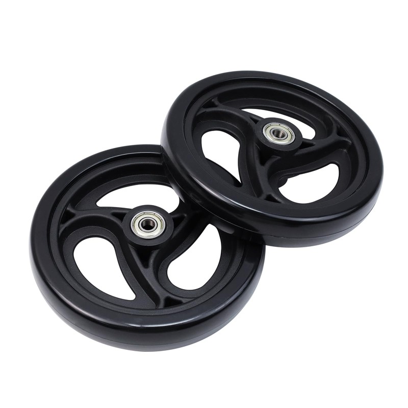 Wealrit Black Solid Walker Wheels Replacement - 6 Inch Drive