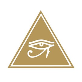 Eye of Horus Triangle Egyptian Pagan Vinyl Sticker Decals (Pack of 2) for Car Bumper Window Laptop Tablet Phone (10" x 8.6", Gold)