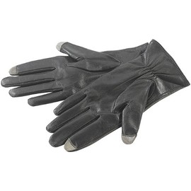 PEARL urban Leather Gloves Touch Screen Gloves Goat Leather Men Size 8.0 (M) (Touch Leather Gloves, Winter Glove for Touch Display, Seniors Phone), black