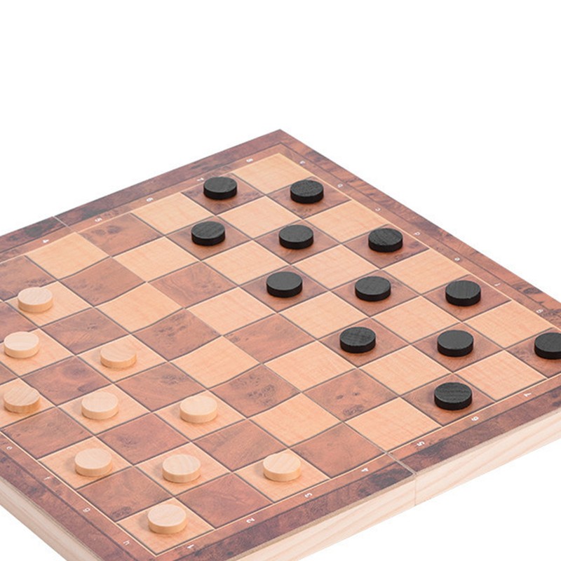 3in1 Portable Wooden Chessboard Folding Board Chess Game For Party