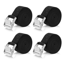 Romon Lashing Straps 5 m, Pack of 4 Lashing Straps Short 25 mm Wide, Lashing Straps with Clamping Lock, Mounting Straps Maximum Load 250 kg, Lashing Strap for Bicycle, Motorcycle, Sack Truck, Truck
