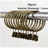 Tikwisdom 30 Pcs Bronze Metal Rings and Removable Clips (55mm)