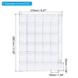 PATIKIL 30 Pocket Coin Collection Page, 5 Coin Binder Insert Sleeve with 9 Holes Coin Holder for Coin Book Album, Clear