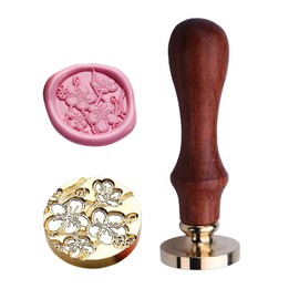 JUPPE 6pcs Flower Wax Seal Stamp Set, Cherry Blossom Rose Bell Orchid Branches Tulip Various Flowers Sealing Wax Stamp Wedding Invitation Birthday Party Sealing Stamp