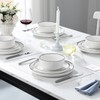MALACASA Plates and Bowls Sets, 12 Pieces Modern Porcelain Dinnerware