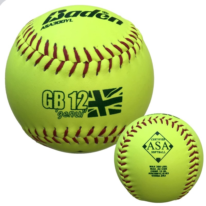 Baden GB12L 'Genui' Softball - ASA Approved - Pack of