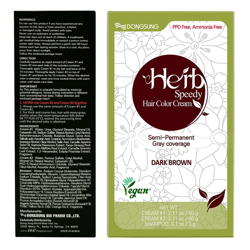 Dongsung Herb Speedy Color Cream(Dark Brown) – Korean Herbal Vegan