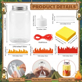 VIHOSE 12 Set Camping Lanterns Crafts with LED Candle Light DIY Fake Fire Camping Craft Kits Make Your Own Campfire Lanterns Decoration for Camp Party Home Party Favors