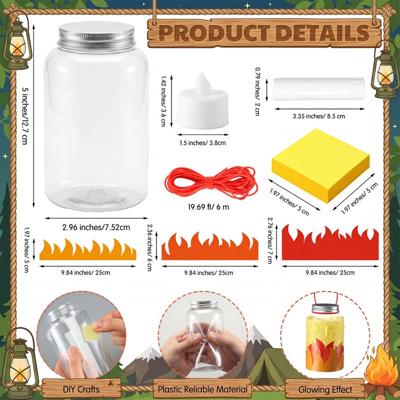 VIHOSE 12 Set Camping Lanterns Crafts with LED Candle Light