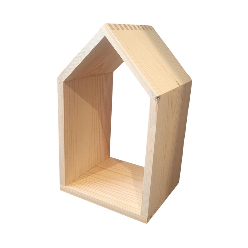 Wooden World - Wooden Shelf Plain Wall Hang Shape Of