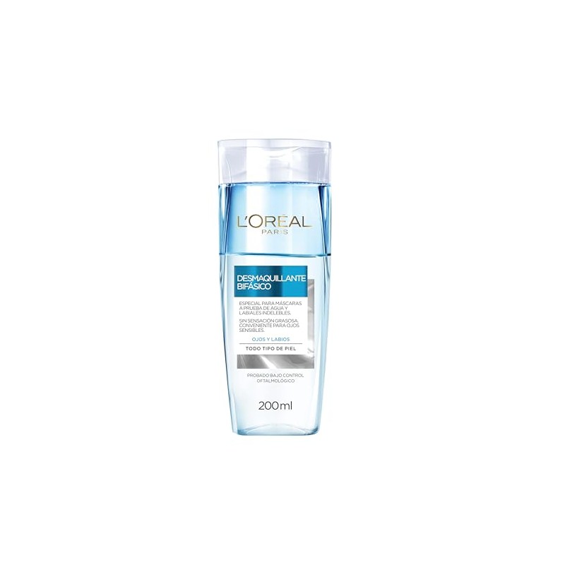 L'Oreal Paris Desmaquillante Bifásico para Ojos y Labios, Todo Tipo