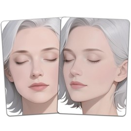 DELORIGIN 2PCS Face Painting Practice Board, Reusable Makeup Practice A4 Board Facial Paint Exercise Template Stage Festival Carnival Makeup Training Sheet for Face Painter (Woman with Closed Eyes)