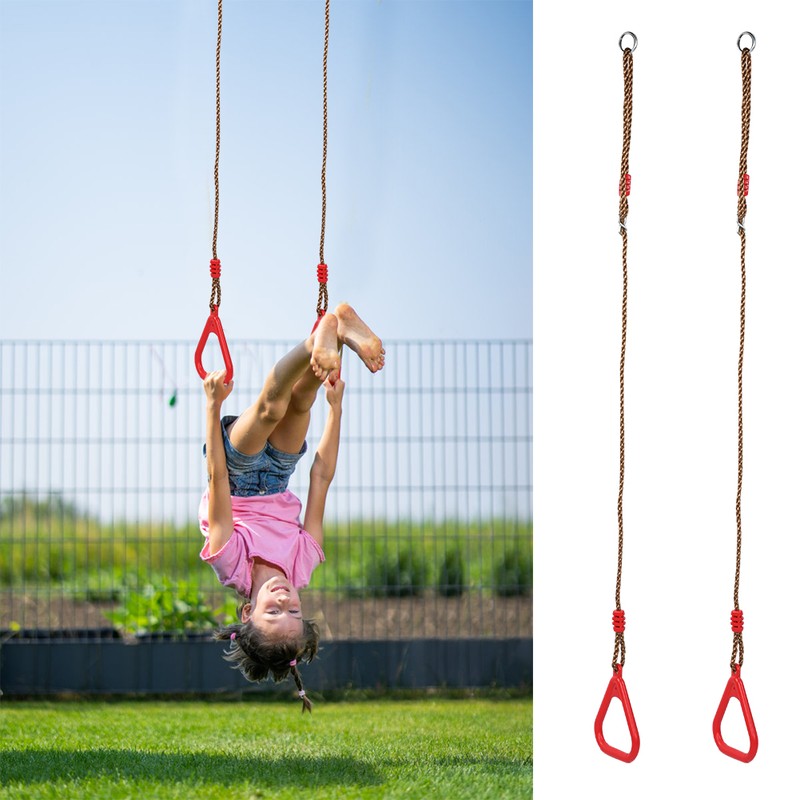 Children Adult Pull up Rings Plastic Trapeze Swing Triangular Gym