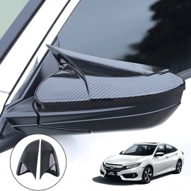 STONE BANKS Carbon Fiber Rearview Side Mirror Cap Cover Trim For Honda Civic 2016-2020 2021