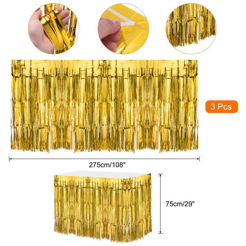 QUARKZMAN Pack of 3 29 x 108 Inch Gold Metallic