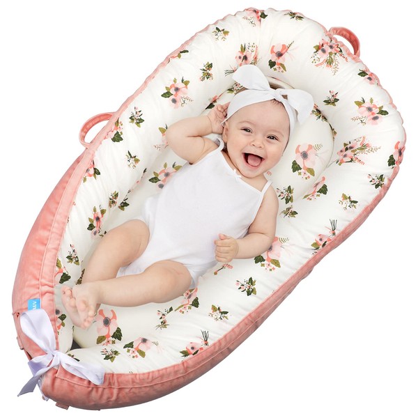 Baby Nest | Baby Lounger Cover for Baby Girls & Boys, Newborn Essentials for Baby 0-12 Months 100% Cotton Breathable Sleeping Bed, Co Sleeper for Baby in Bed