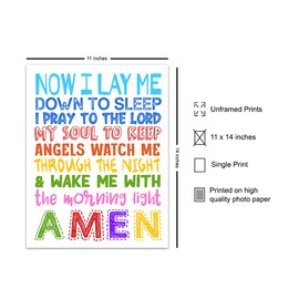 Jesus Christ Bible Verse Wall Art 11x14 - Christian Gifts for Kids, Nursery Decor, Toddler Room Decor - Christian Wall Decor, God Wall Decor - Scripture Wall Art, Psalm 91 Wall Art - Faith, Prayer