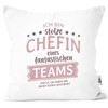 MoonWorks® Cushion Cover with German Text "Ich Bin stolze/r Chefin/Chef