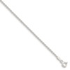 925 Sterling Silver 1.5mm Solid Rope Chain Necklace 22"
