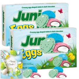 Junior Eggs Mints | Creamy Mints & Chocolate Coated | Easter Basket Stuffer Filler Egg Hunt Party Favor Treats | 2 Theater Boxes (Each 3.5 oz.)