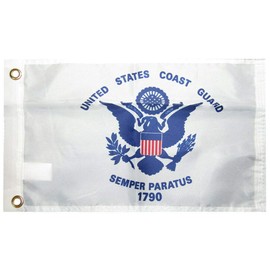 Miami Wholesale 12x18 United States U.S. Coast Guard 150D Woven Poly Nylon 12"x18" Flag Grommets