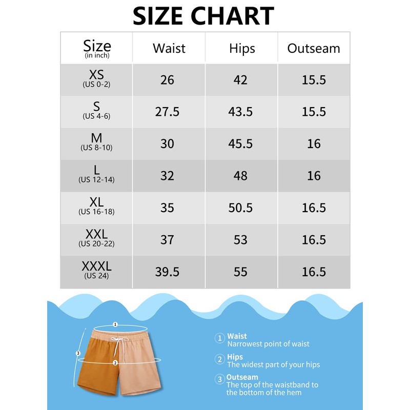 Rocorose Women's Waistband Short with Drawsting Quick Dry Summer Beach