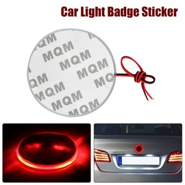 Riloer Car Light Badge Sticker, 82mm LED Badge Emblem Lamp Sticker for Auto Vehicle, Red
