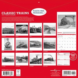 Carousel Calendars, Trains Classic 2026 Wall Calendar, 12.01'' X 12.01'', 16-Month Calendar with Stapled Binding