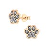Paw Print Earrings Sterling Silver with Rose Gold Plating and