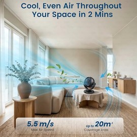 Quiet Fan, 22 dB Table Fan, Very Quiet, Fan with 3 Speeds, 100/70° Adjustable Tilt for 20 m² Rooms, Powerful 3D Turbo Fans for Office, Bedroom, Black