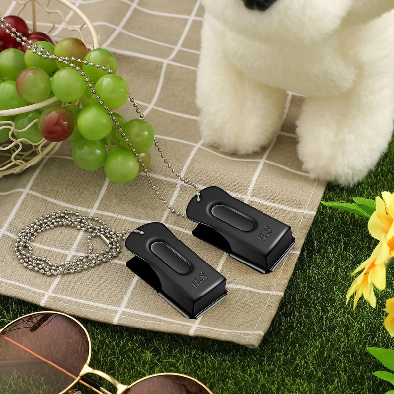 Jenaai 3 Pieces Brass Dog Training Clicker Necklace Signaling Cricket