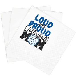 SharkBliss Funny Volleyball Quotes Cocktail Napkins, 100 PackLoud And Proud Volleyball Mom Disposable Beverage Bar Paper Cocktail Napkins For Party Table Decor 2-Ply, 5x5" (Loud Proud Volleyball Mom)