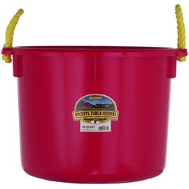 Little Giant Plastic Muck Tub (Red) Durable & Versatile Utility Bucket with Handles (40 Quart) (Item No. PSB40RED)