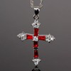 RIZILIA Crucifix Cross Pendant with 45cm(18") Chain & Trapezoid Cut