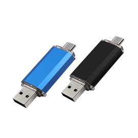 2-Pack 32GB USB C Flash Drive Dual Flash Drive Type C + USB A Memory Stick Jump Drive 2-in-1 Thumb Drive for Storage and Backup (32GB*2 Black&Blue)
