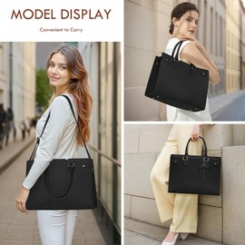 Laptop Bag for Women 15.6 Inch Laptop Tote Bag Waterproof Pu Leather Work Bag Computer Briefcase Office Teacher Handbag
