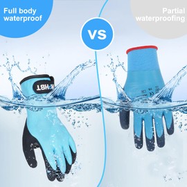 HPHST Work Gloves Winter Waterproof Thermal Warm Winter Gloves Assembly Gloves Grip Winter Work Gloves Work Double Layer Nylon Insulated Gloves (Blue-3 Pairs, S)