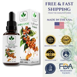TODICAMP Organic Sea Buckthorn Oil - 1 fl oz SeaBuckthorn Berry Oil Omega Supplement