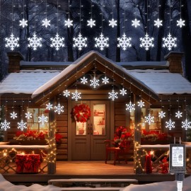Brightown 13FT Snowflake String Lights 192 LED 12 Modes Timer Waterproof Decor