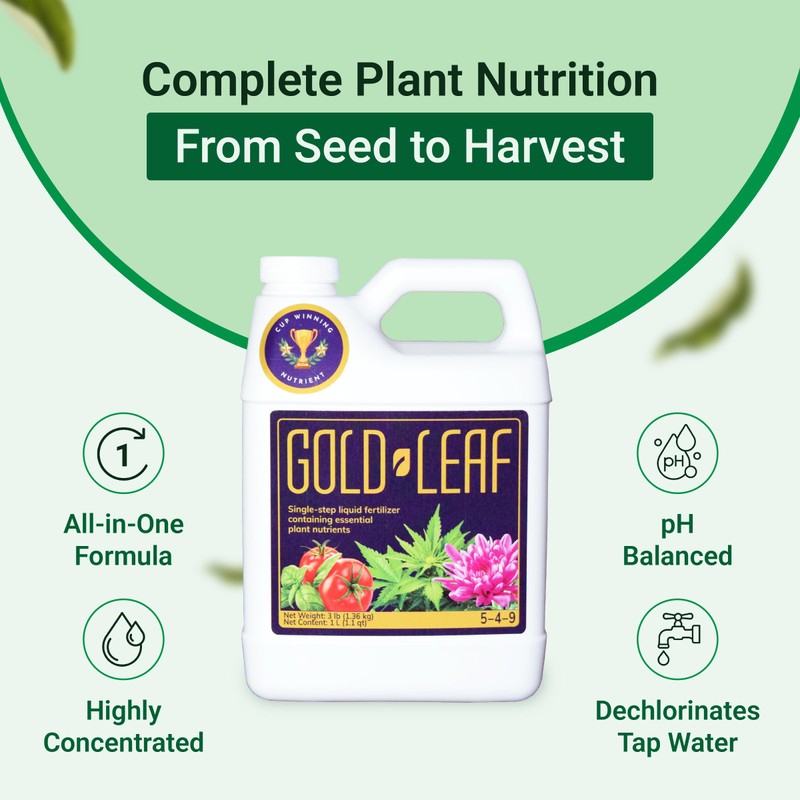 1L Gold Leaf All-in-One Liquid Fertilizer – pH Balanced, Instantly