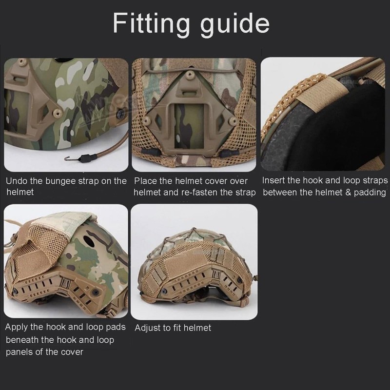 Black Tactical Fast Helmet Cover for Airsoft Combat Helmets MH/BJ/PJ