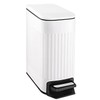 TIPGO Slim Bathroom Trash Can with Lid Soft Close, Step