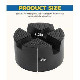 iolory Car Jack Adapter,Rubber Disk Vehicle Pinch Weld Side Pad Adapter,Universal Floor Jacks Vehicle Repair Tool,Anti-Slip Cross Slotted Floor Jack Pad,Suitable for Most Cars,Trucks,SUVs,Vans