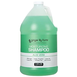 Ginger Lily Farms Club & Fitness Aloe Vera Moisturizing Shampoo, 100% Vegan, Paraben, Sulfate, Phosphate, Gluten and Cruelty-Free, 1 Gallon