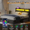 Winkalon Full Led Bed Frame with Headboard, Bed Frame with